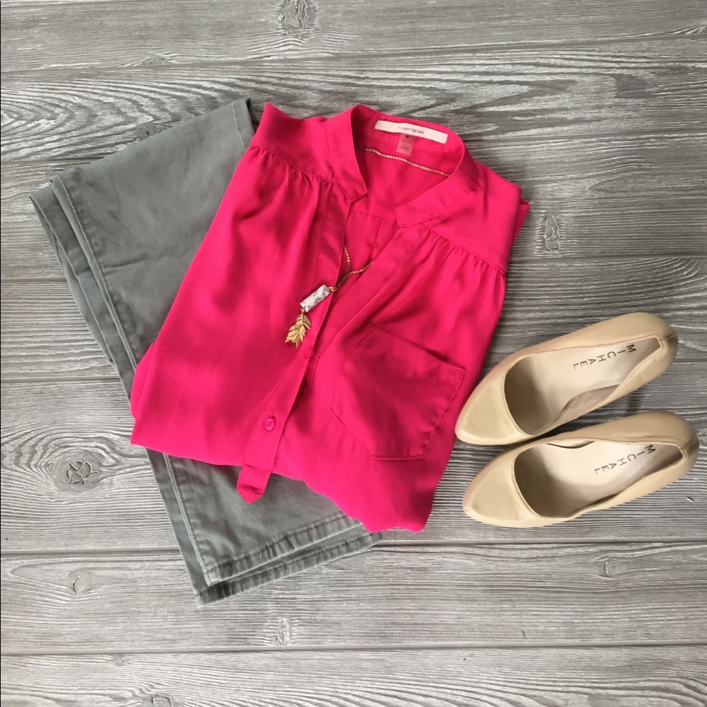 STITCH FIX HAWTHORN bright pink blouse. Size M.