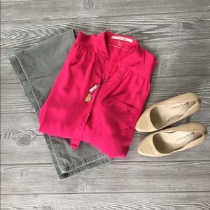 STITCH FIX HAWTHORN bright pink blouse. Size M.