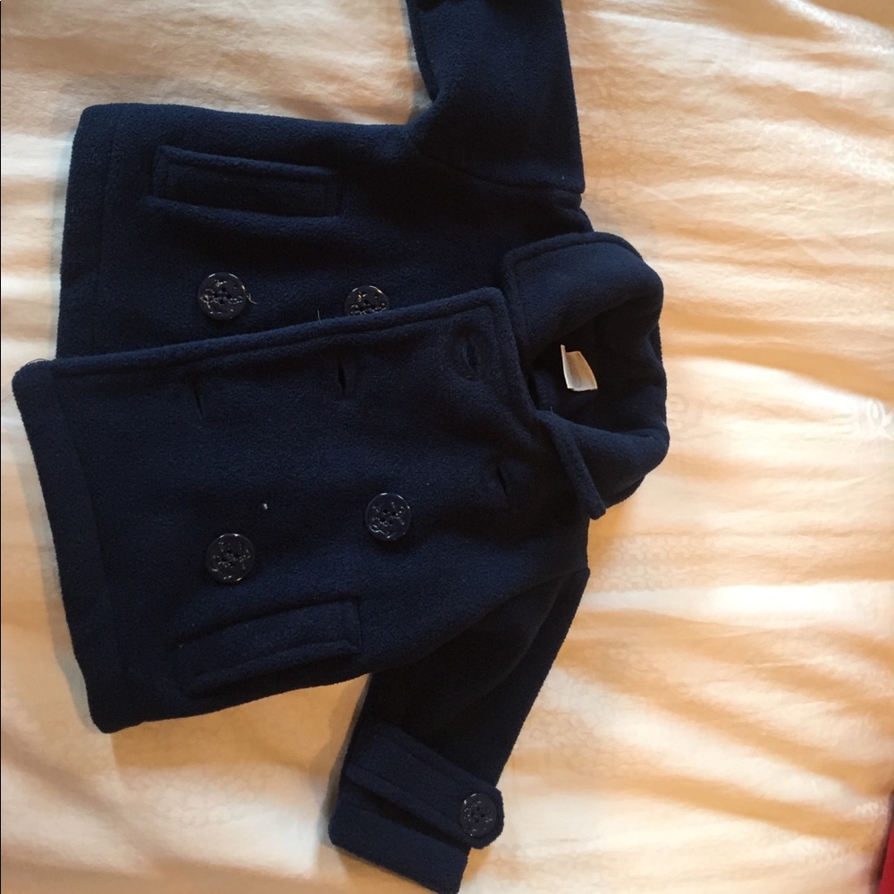 New baby 6m navy double breasted coat