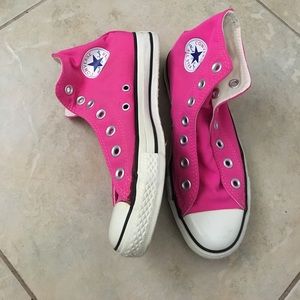 Pink converse high tops