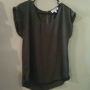 Pink Rose Forest Green Blouse