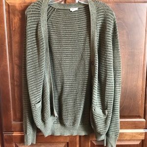 Army green cardigan