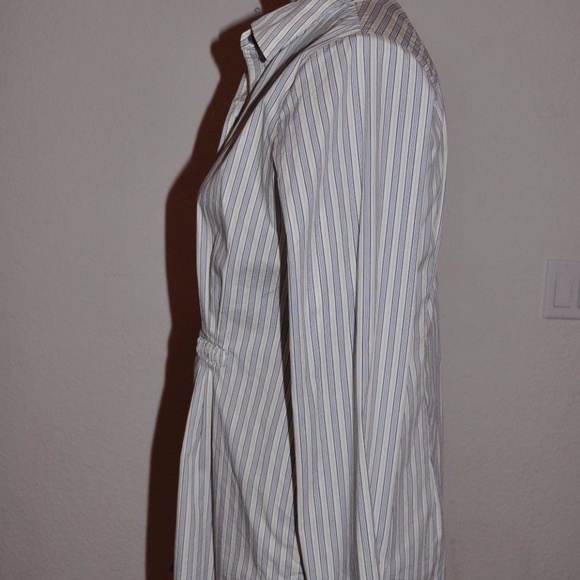 sold CABI #974 Pinstripe Shirt Navy/Yellow/White - Picture 6 of 8