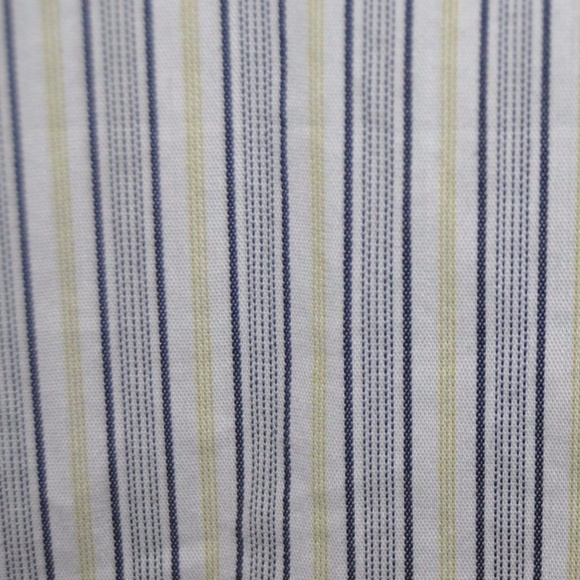 sold CABI #974 Pinstripe Shirt Navy/Yellow/White - Picture 3 of 8