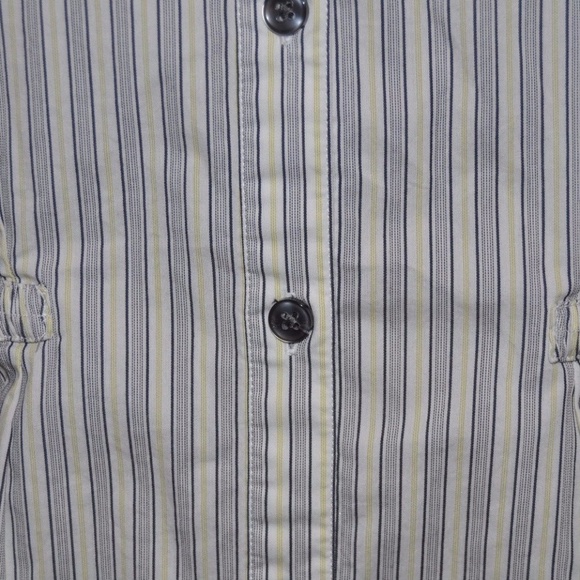 sold CABI #974 Pinstripe Shirt Navy/Yellow/White - Picture 5 of 8