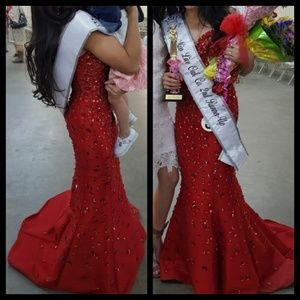 Ruby red Pageant gown