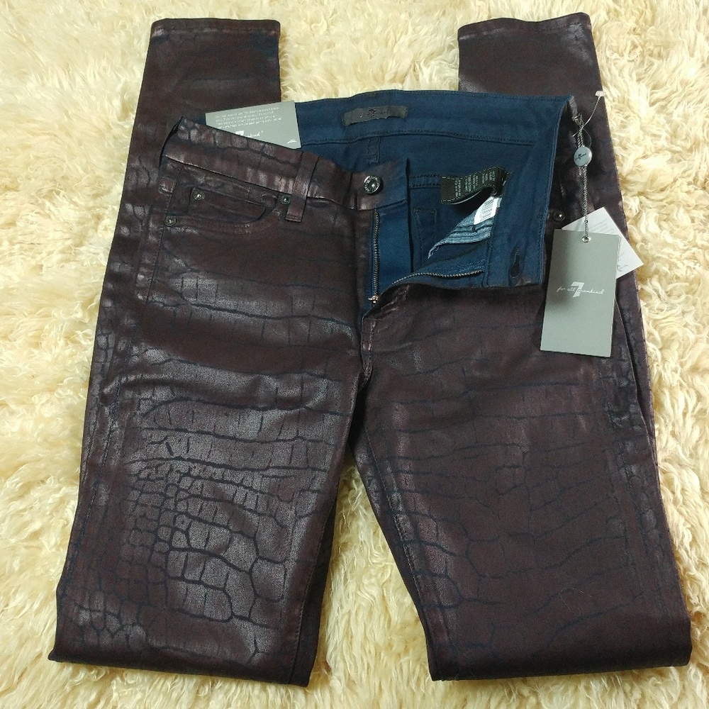 7 For All MANKIND  THE SKINNY Legging Crocodile