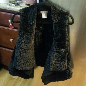 Bagatelle Black Faux Fur Vest SIZE M