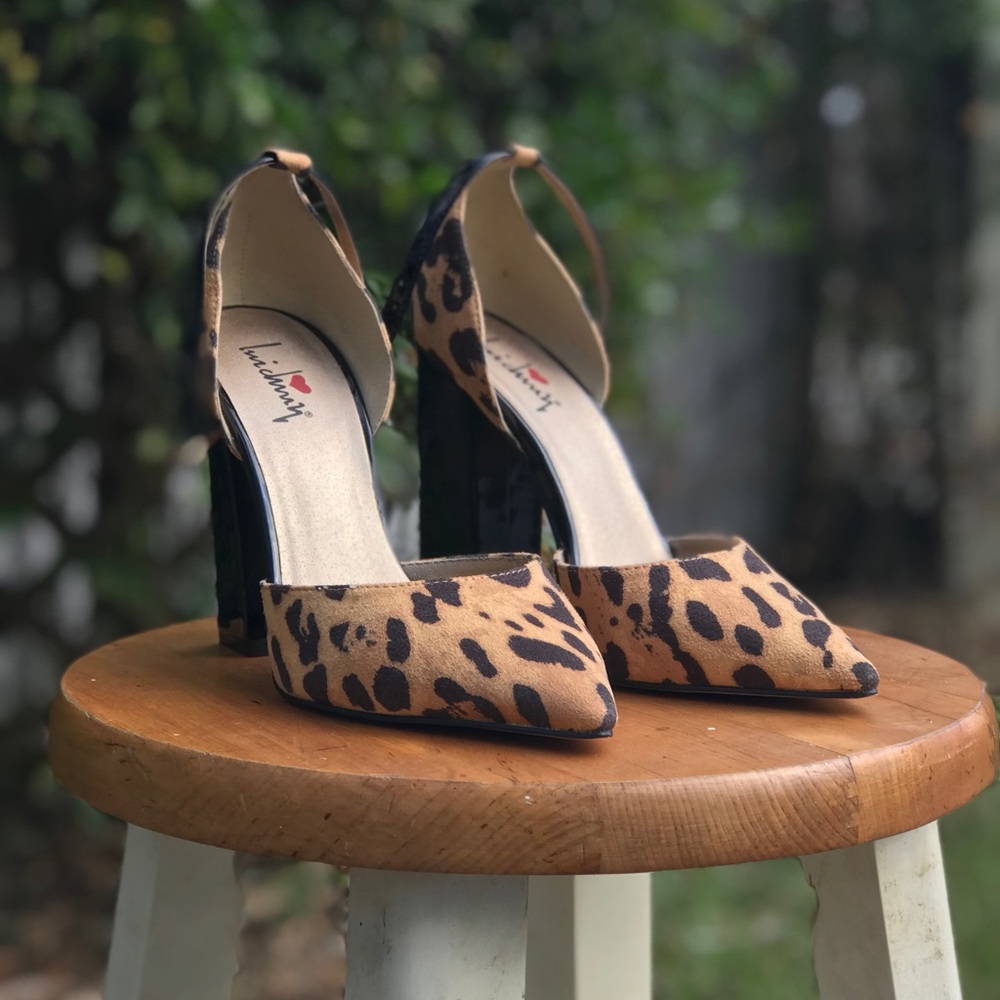 LUICHINY leopard chunky heel