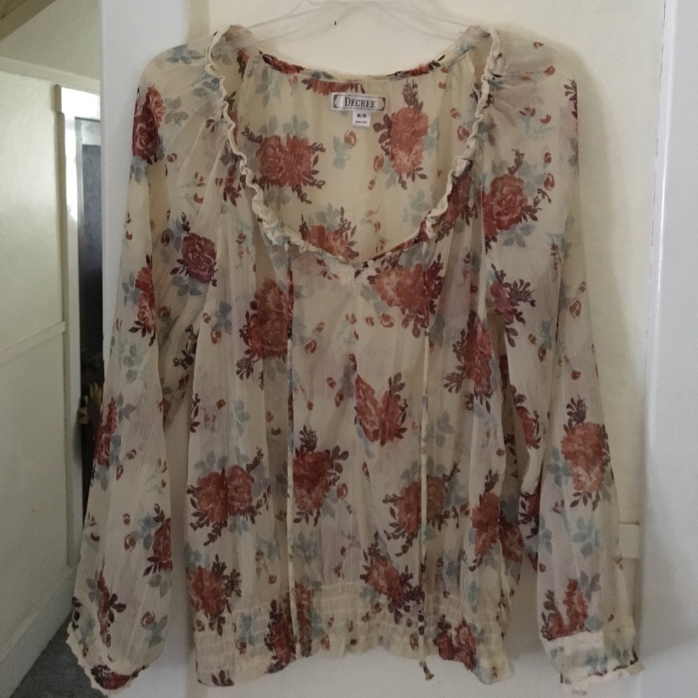 Decree floral sheer top