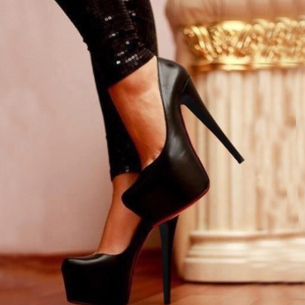 New Black Vogue Platform High Heels