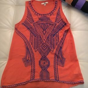 Orange and blue tank