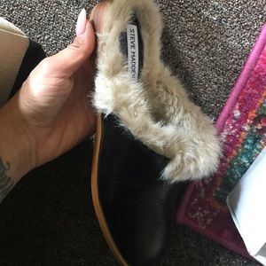 Fur lined Steve Madden mules
