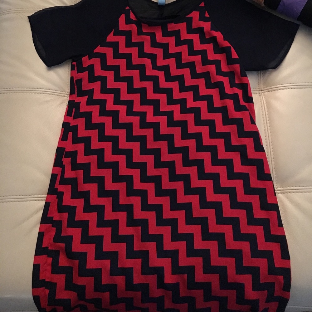 Navy and red dress