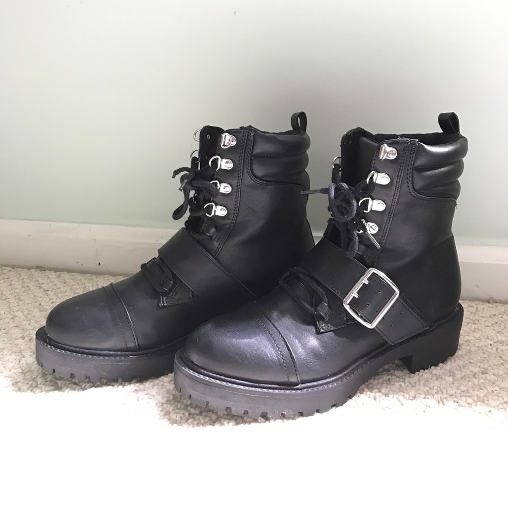 ASOS BLACK BIKER BOOTS