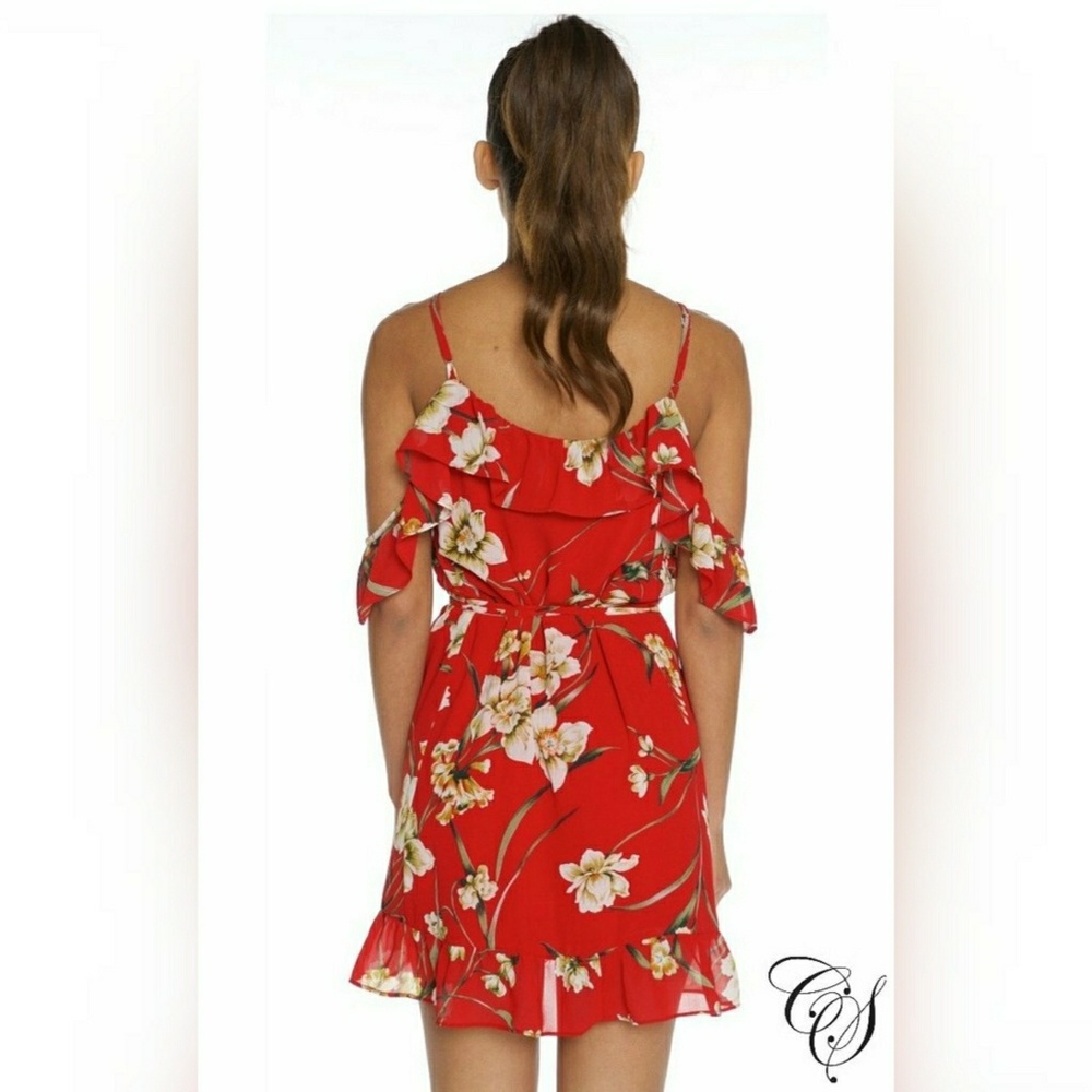 Rylee Ruffle Floral Wrap Mini Dress - Picture 4 of 4