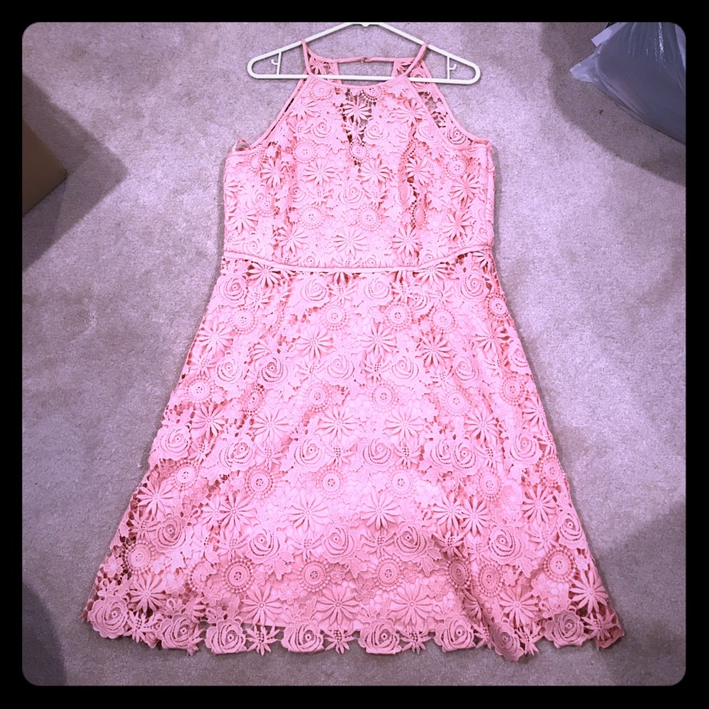 White House Black Market Pink Lace dress