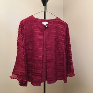 JOAN RIVERS BURGUNDY WRAP WITH ONE BUTTON AT TOP