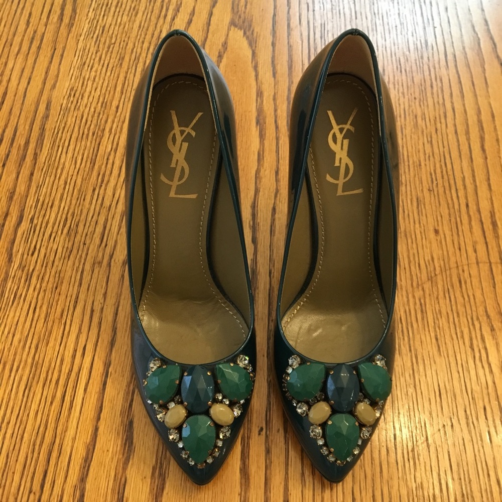 YSL Yves Saint Laurent Jeweled Heels/ Pump