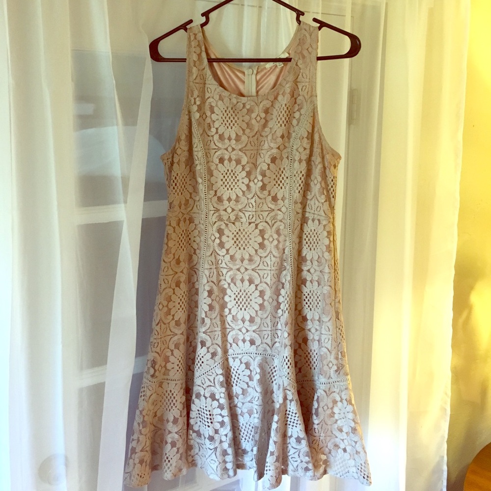 Tan Lace Dress