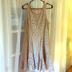 Tan Lace Dress