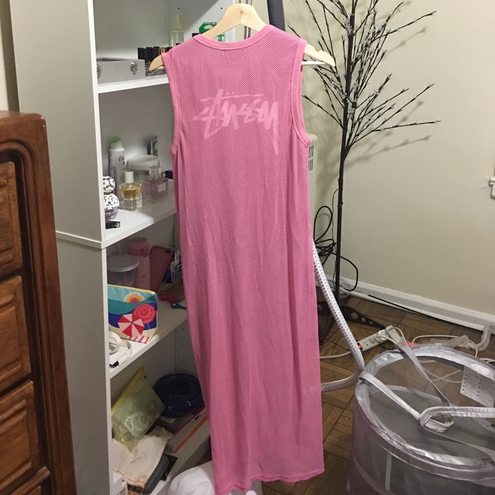 Stussy urban outfitters dress pink mesh over knit