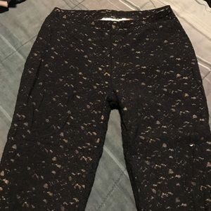 Black lace lined pants