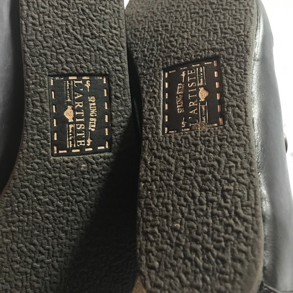 Size 9 black and teal leather flats - Picture 3 of 4