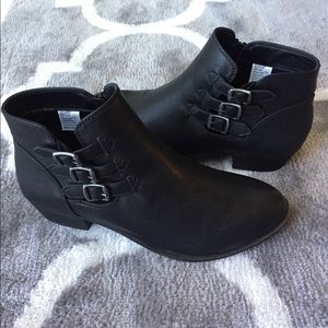 Black Buckled Ankle Boots