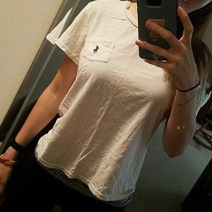 White polo pocket tee