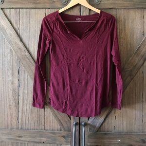 Maroon Long Sleeved Shirt from LOFT