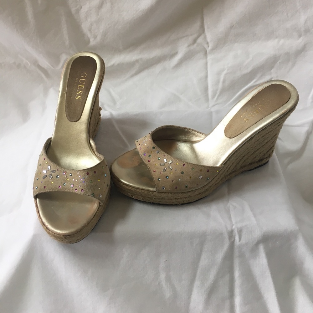 Guess wedges with jewel embellishment