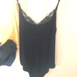 Black bodysuit with lace. Never worn!