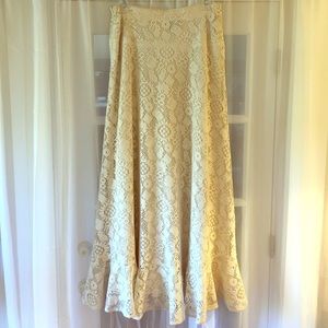 Long white Lace skirt