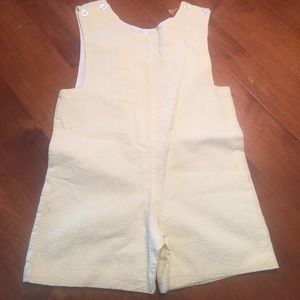 ☀️ Boutique White and Yellow Boy Romper 3T