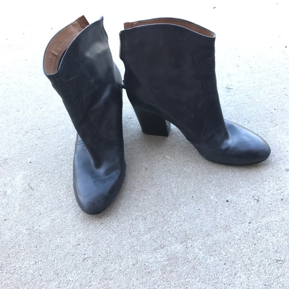 Nine West navy leather boots 9 1/2