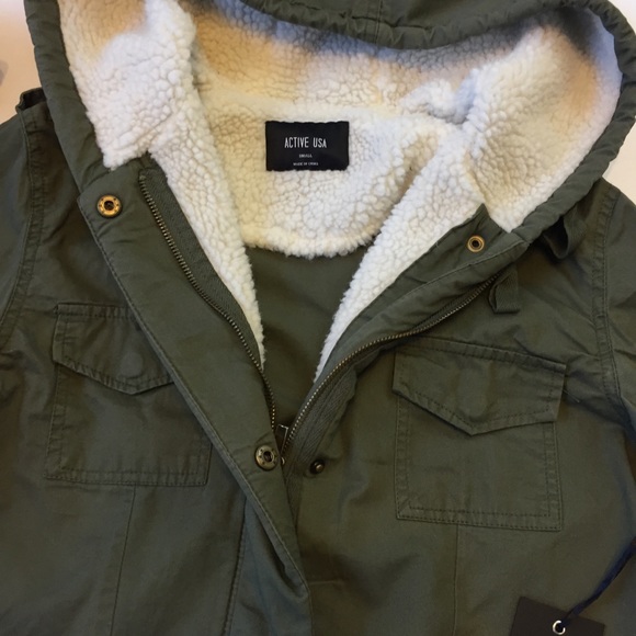 NWT Small Faux Fur Lined Utility Jacket - Picture 5 of 7