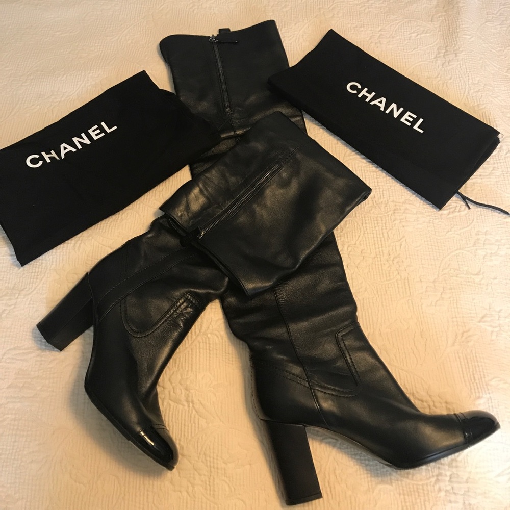 Chanel over the knee boots