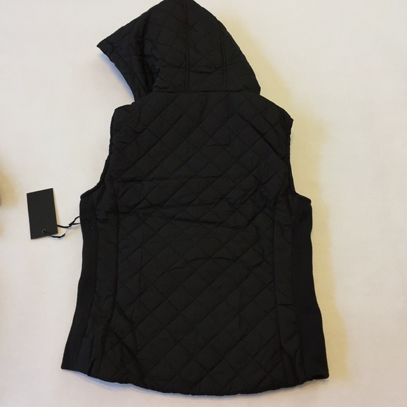 NWT Large Quilted Vest Faux Shearling Lined Black - Picture 6 of 8