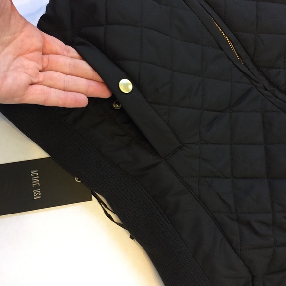 NWT Large Quilted Vest Faux Shearling Lined Black - Picture 7 of 8