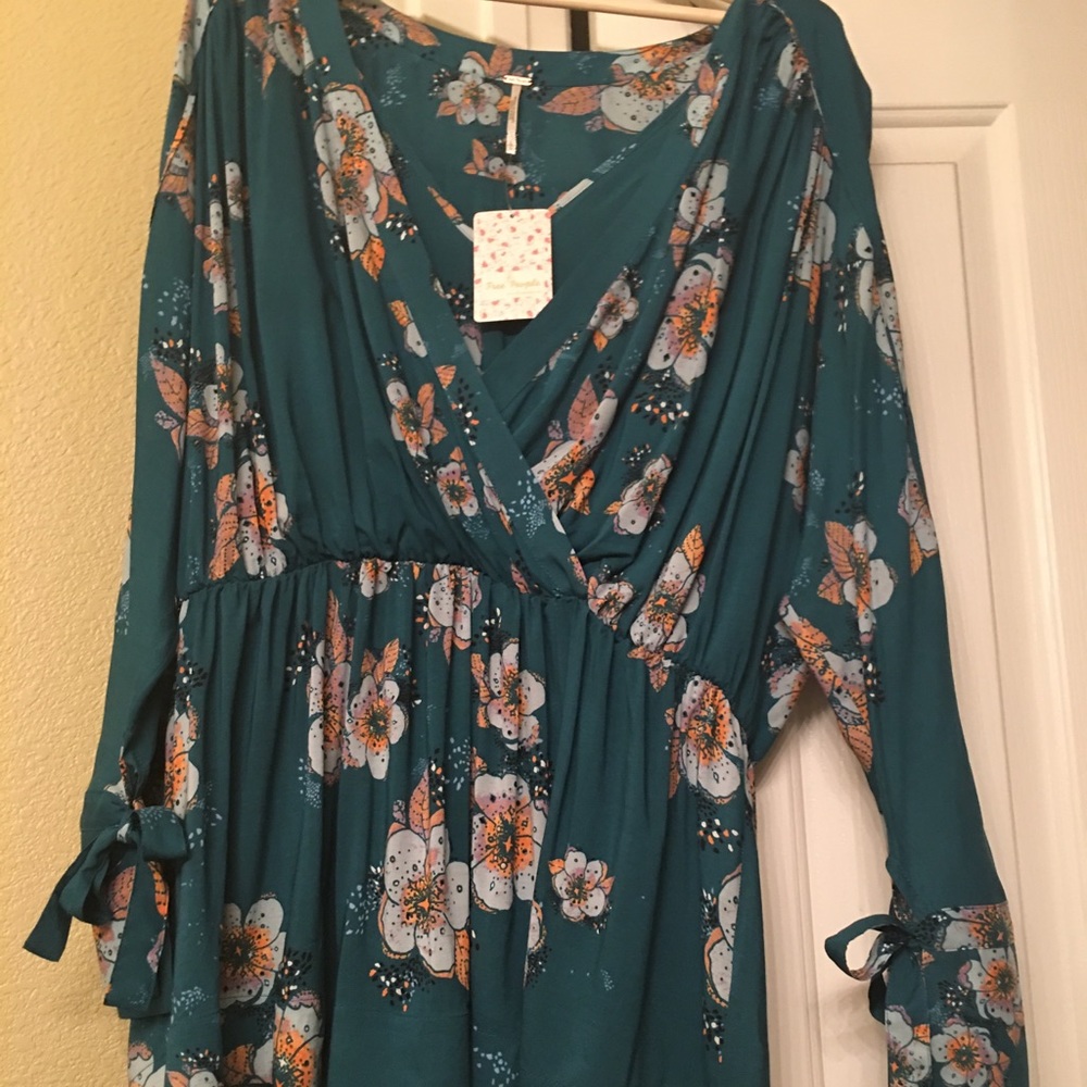 HOST PICK Free People Long Sleeve Floral Tunic LG - Picture 5 of 8