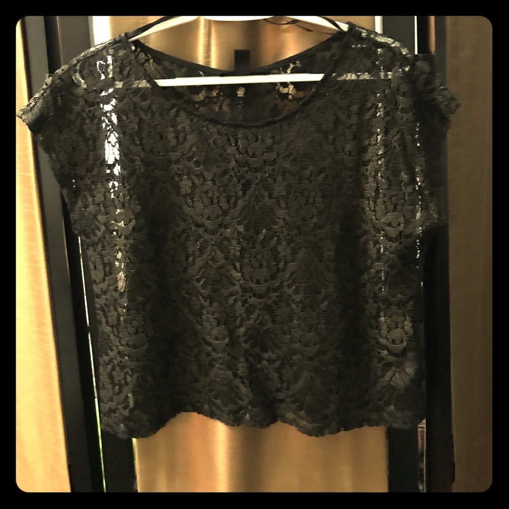 Black/gold lace shirt