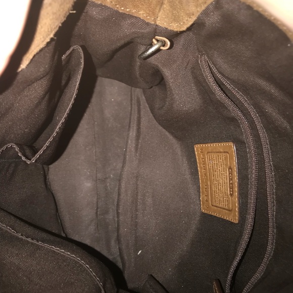 Tan and cream baguette coach handbag - Picture 8 of 8