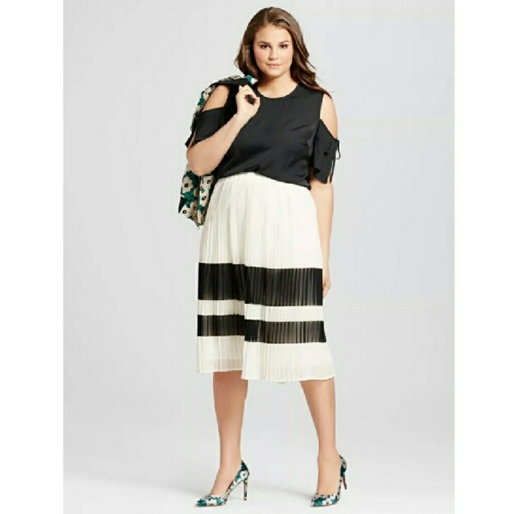 Color block Pleated Skirt