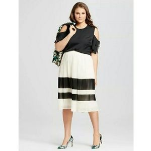 Color block Pleated Skirt