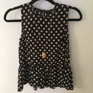 Polka Dot Peplum Top