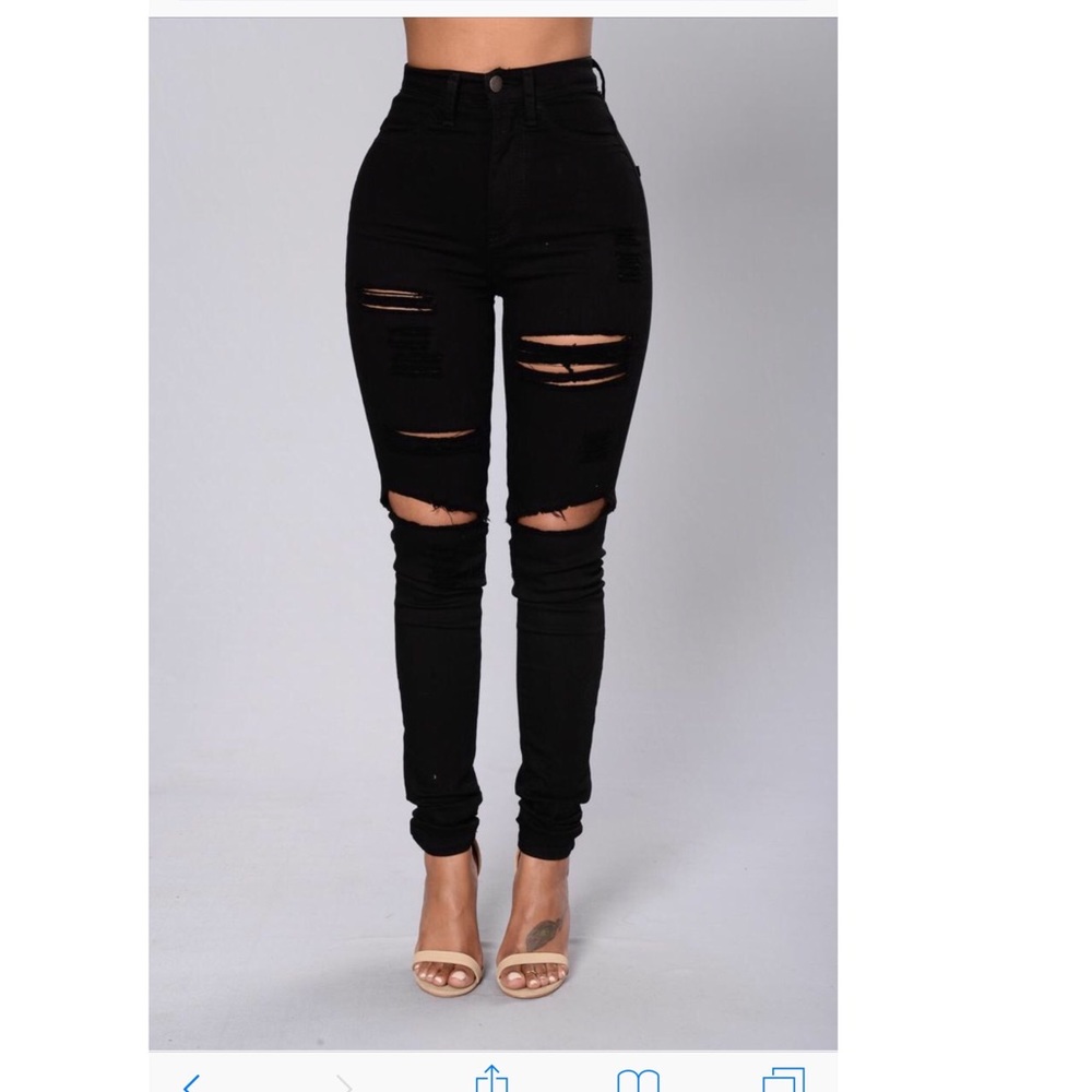 Fashion nova distressed hi waisted pants
