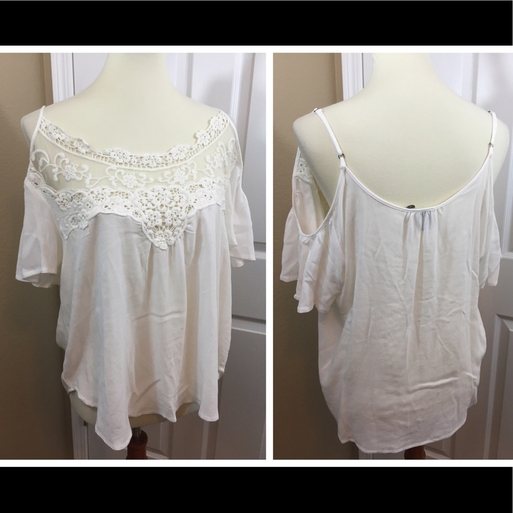 Paper crane cold shoulder top