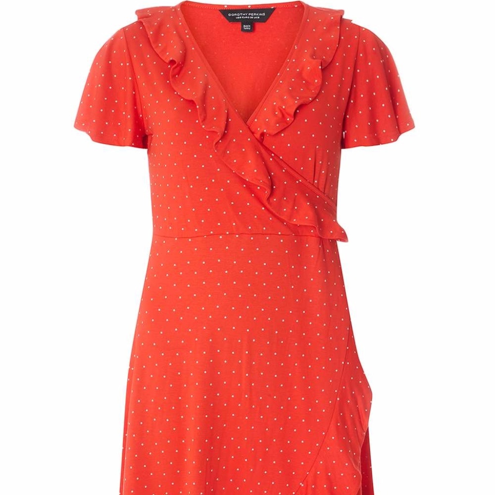 ISO DOROTHY PERKINS WRAP RED DRESS SIZE 4