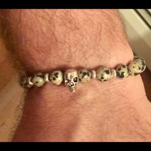 Spotted Stone and Skull Bracelet